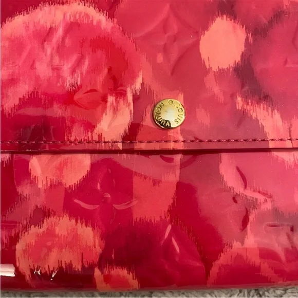 Louis Vuitton Red Floral Vernis Wallet
